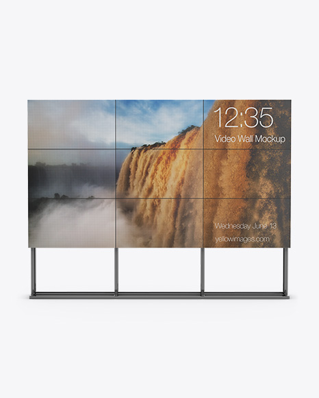 LCD Video Wall Stand Mockup - Front View
