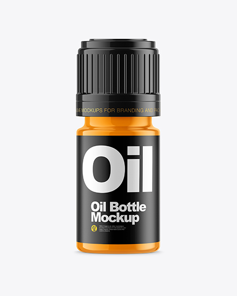 Glossy Small Oil Bottle Mockup