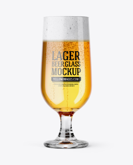 Embassy Glass with Lager Beer Mockup