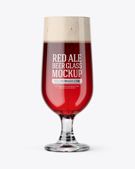 Embassy Glass with Red Ale Beer Mockup