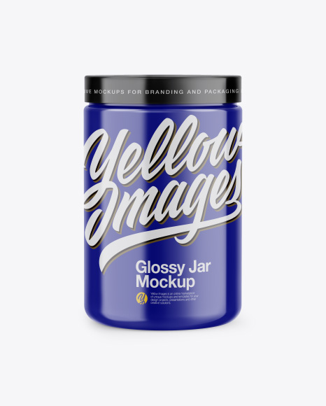 Glossy Jar Mockup - Front View