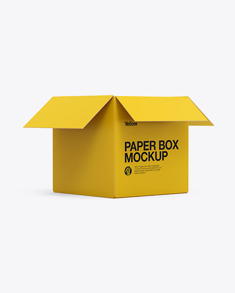 Opened Paper Box Mockup - Half Side View