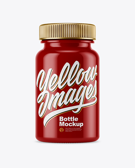 Glossy Plastic Pills Bottle Mockup