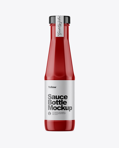 Glossy Sauce Bottle Mockup