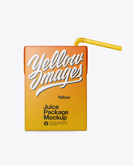Carton Package with Straw Mockup - Front View
