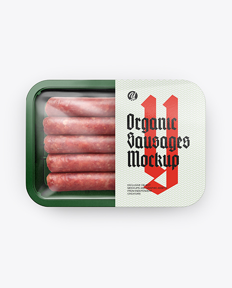 Plastic Tray With Sausages Mockup