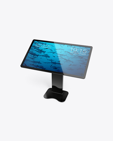 Glossy Touch Screen Display Table Mockup
