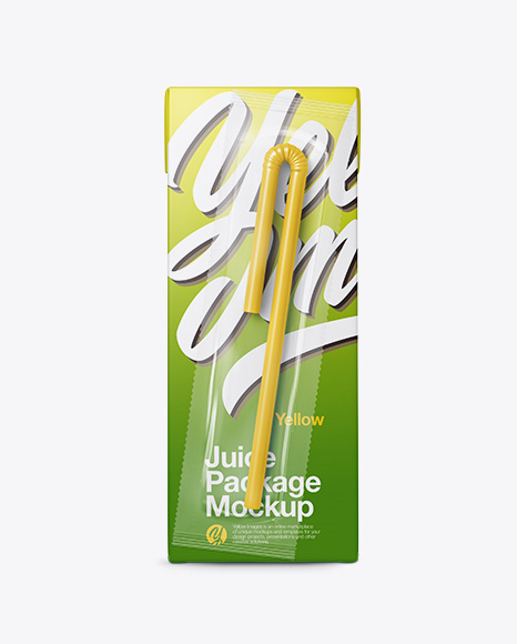 Carton Package with Straw Mockup