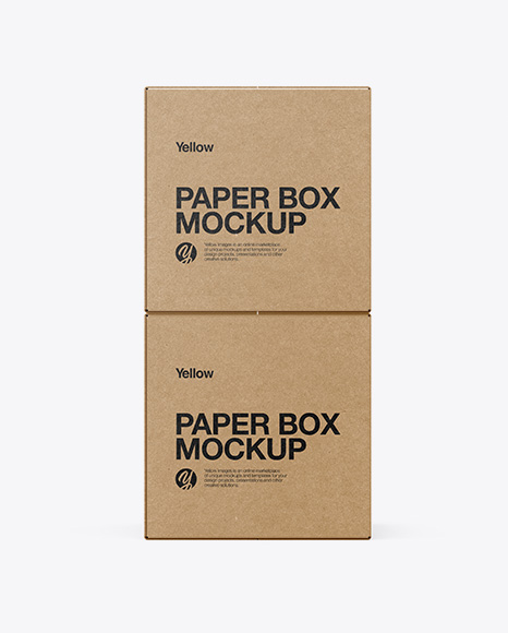 Two Kraft Boxes Mockup - Front View