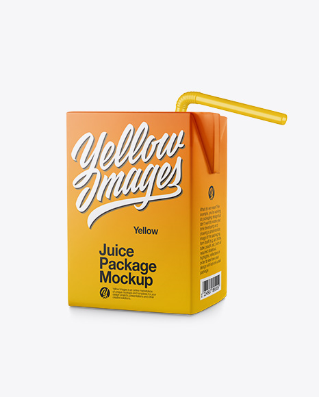 Carton Package with Straw Mockup