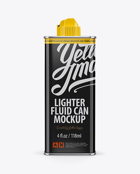 Lighter Fluid Can Mockup - Front View