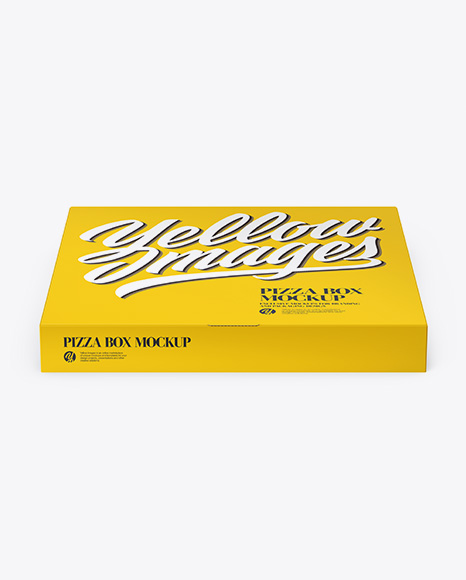 Pizza Paper Box Mockup - Front View