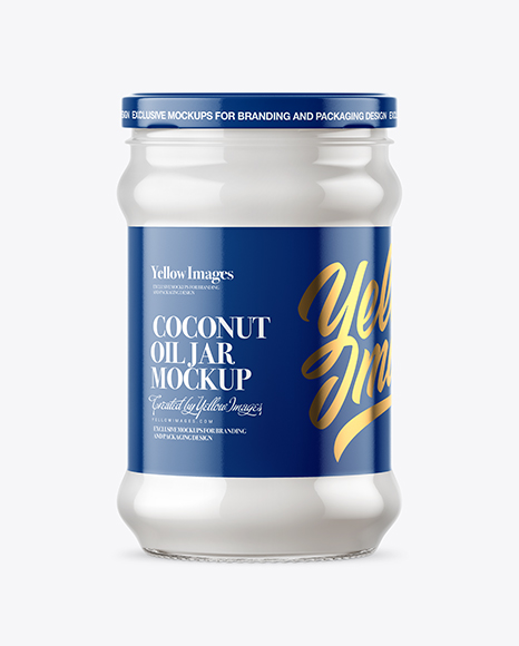 Clear Glass Jar with Coconut Oil Mockup