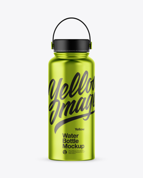 Metallic Wide-Mouth Water Bottle Mockup