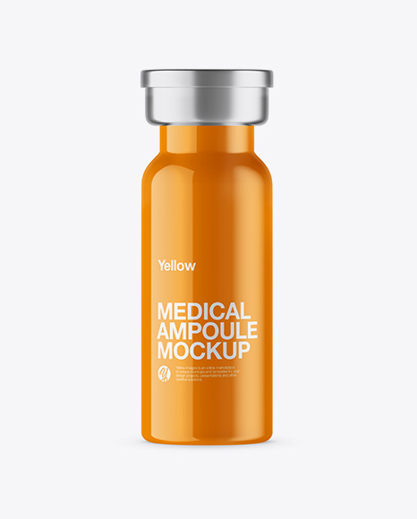 Glossy Medical Ampoule Mockup