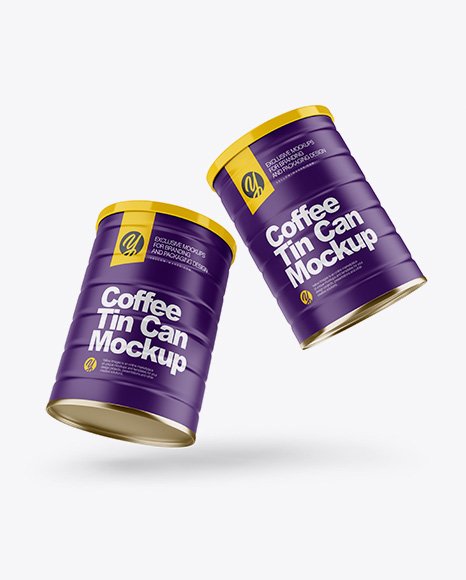 Two Matte Coffee Tin Cans Mockup