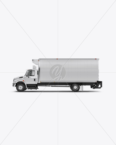 Box Truck Mockup - Left Side View
