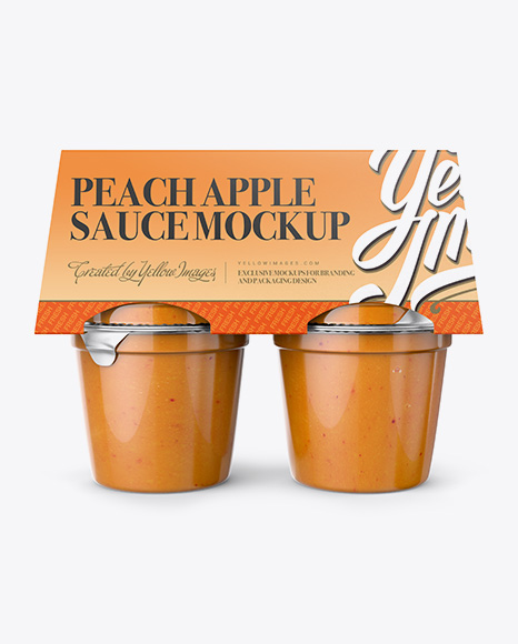 Peach Apple Sauce 4-6 Oz. Cups Mockup - Front View