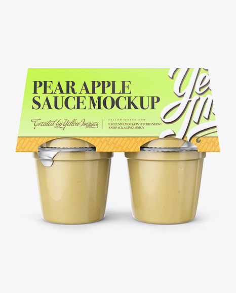 Pear Apple Sauce 4-6 Oz. Cups Mockup - Front View