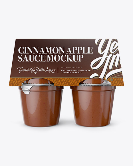 Cinnamon Apple Sauce 4-6 Oz. Cups Mockup - Front View
