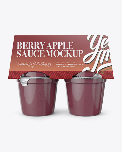 Berry Apple Sauce 4-6 Oz. Cups Mockup - Front View