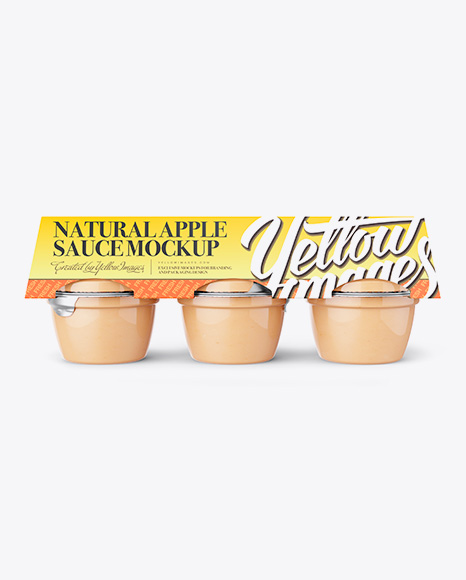 Natural Apple Sauce 6-4 Oz. Cups Mockup - Front View