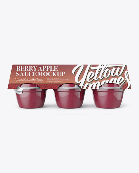 Berry Apple Sauce 6-4 Oz. Cups Mockup - Front View