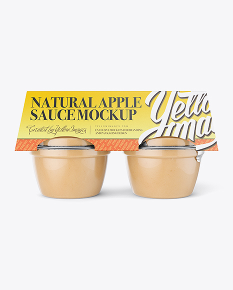 Natural Apple Sauce 4-4 Oz. Cups Mockup - Front View