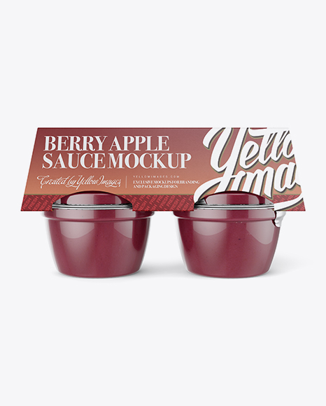 Berry Apple Sauce 4-4 Oz. Cups Mockup - Front View