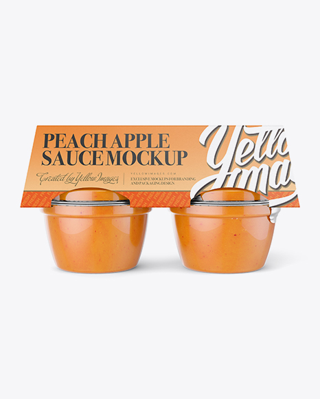Peach Apple Sauce 4-4 Oz. Cups Mockup - Front View