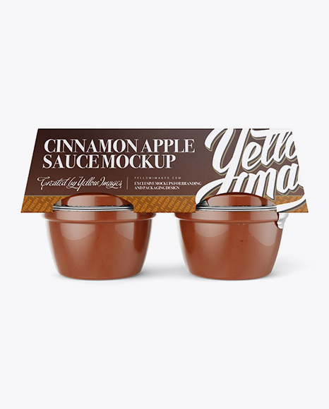 Cinnamon Apple Sauce 4-4 Oz. Cups Mockup - Front Vew