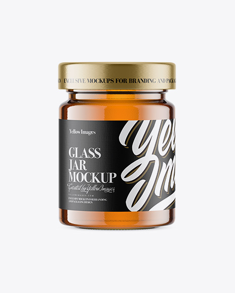 Glass Jar w/ Honey Mockup