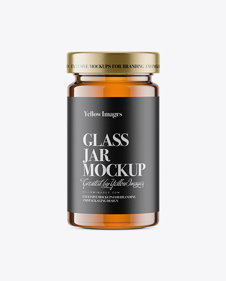 Glass Jar w/ Honey Mockup