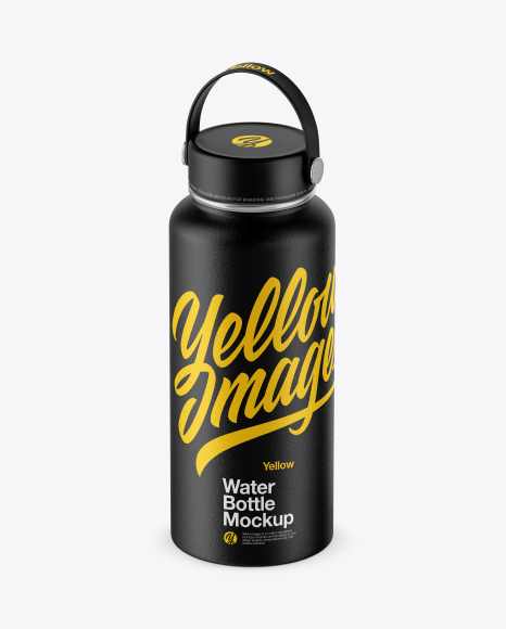 Textured Wide-Mouth Water Bottle Mockup