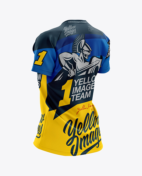 Women’s MTB Trail Jersey mockup (Back Half Side View)