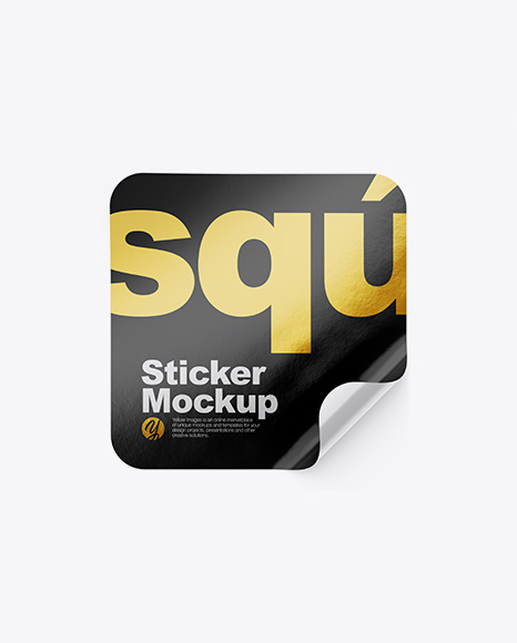 Square Sticker Mockup