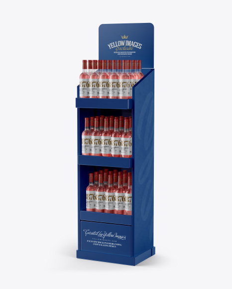 Stand with Rose Wine Bottles Mockup