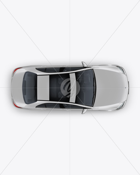 Compact Executive Sedan Mockup - Top View