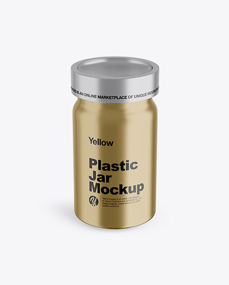 Metallized Plastic Jar Mockup
