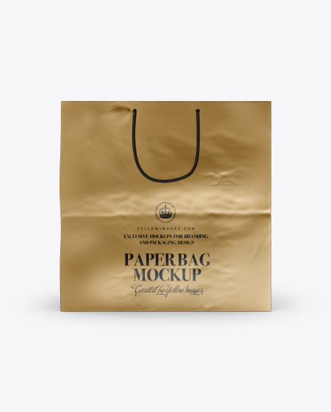 Square Metallic Paper Bag Mockup | PSD Templates