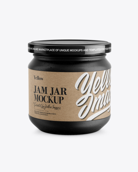 Ceramic Jar w/ Kraft Label Mockup