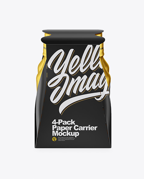 Metallic 4-Pack Paper Carrier Mockup