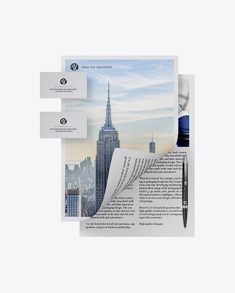 2 Paper Pieces And 2 Business Cards Mockup