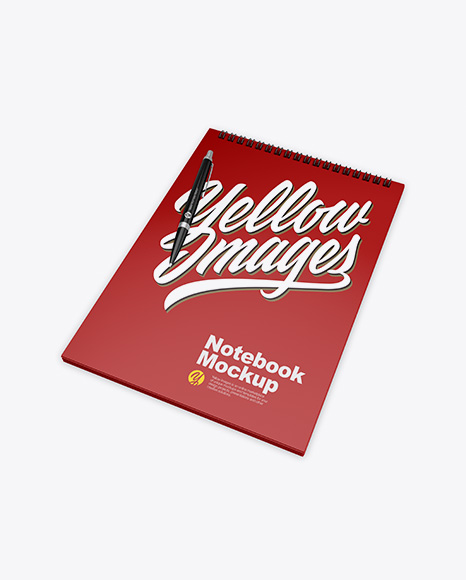 Matte Notebook w/ Pen Mockup