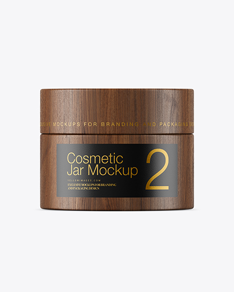 Wooden Cosmetic Jar Mockup