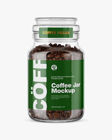 Coffee Beans Glass Jar Mockup