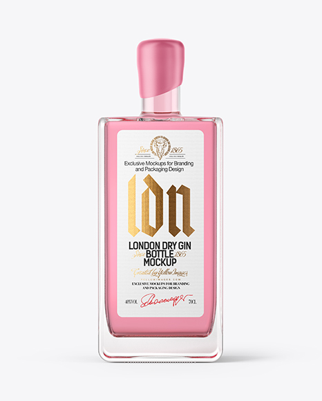 Square Gin Bottle with Wax Mockup