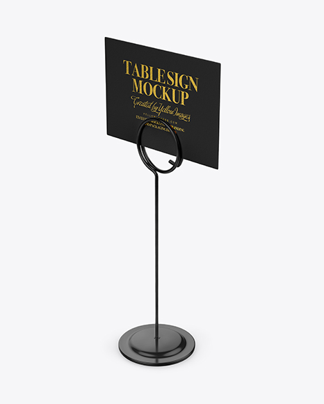 Table Sign W/ Plastic Holder Mockup