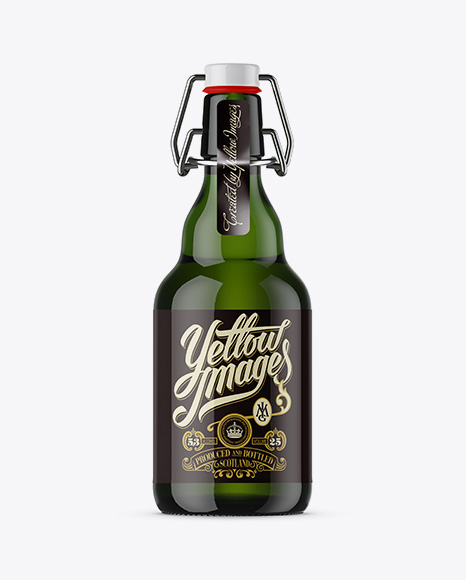 330ml Green Glass Beugel Bottle Mockup