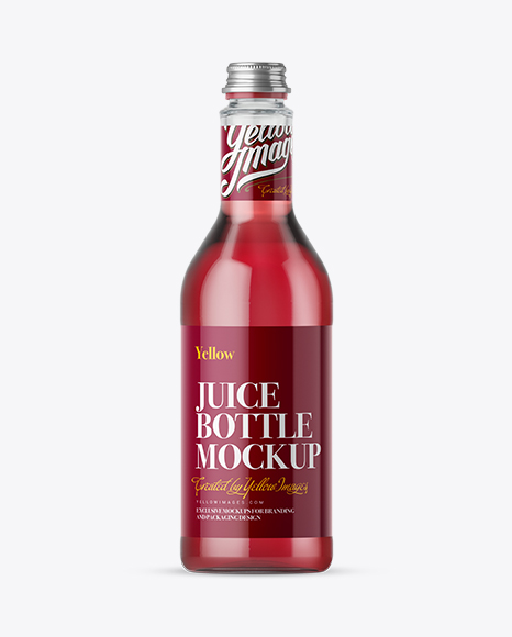 500ml Clear Glass Bottle With Berry Syrup Mockup